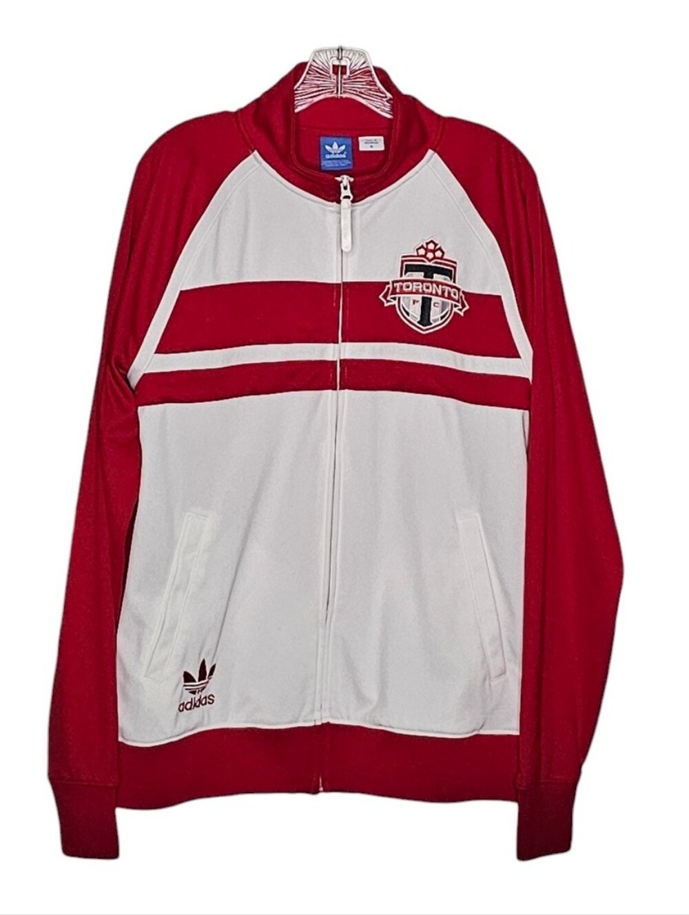 Toronto FC TFC Adidas Red White Full Zip Jacket men's Large or women's XL
